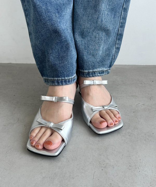 デザインソールダブルリボンヒール | WR3252028 | シルバー