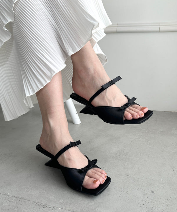 デザインソールダブルリボンヒール | WR3252028 | ブラック