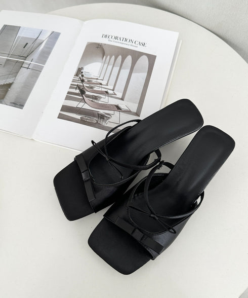 デザインソールダブルリボンヒール | WR3252028 | ブラック