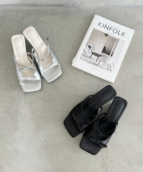 デザインソールダブルリボンヒール | WR3252028 | ブラック