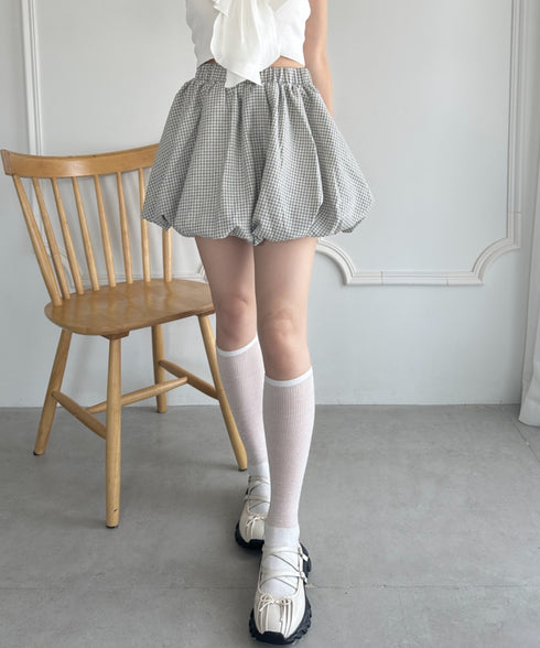 インパン付き チェック柄バルーンミニスカート | WR2255065 | アイボリー