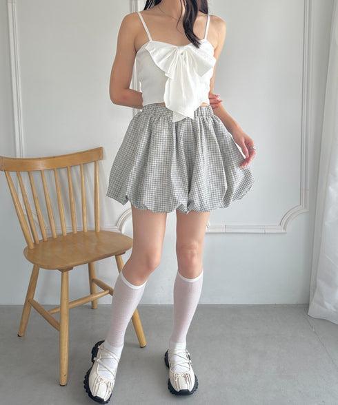 インパン付き チェック柄バルーンミニスカート | WR2255065 | アイボリー