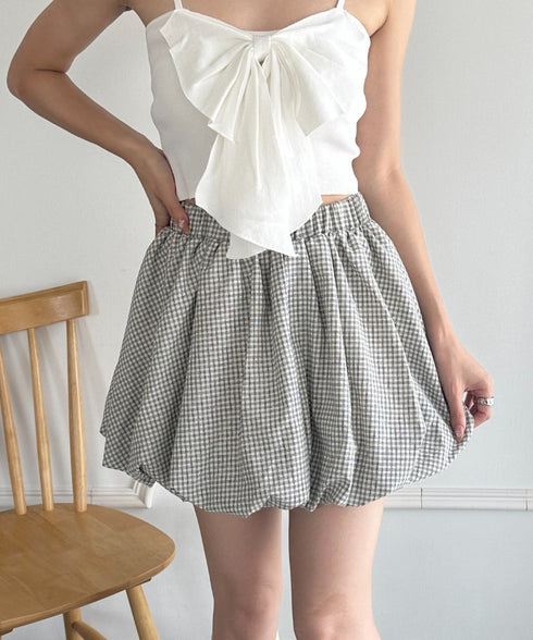 インパン付き チェック柄バルーンミニスカート | WR2255065 | アイボリー