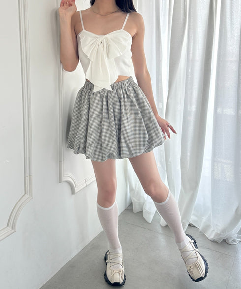 インパン付き チェック柄バルーンミニスカート | WR2255065 | アイボリー