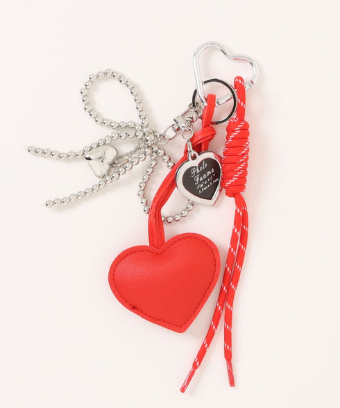 ハートモチーフ ビーズリボン マルチチャーム | WR6255068 | レッド