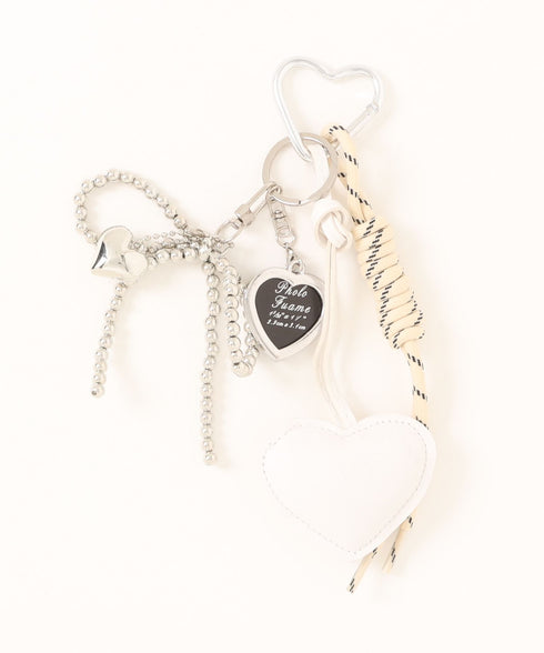 ハートモチーフ ビーズリボン マルチチャーム | WR6255068 | ホワイト