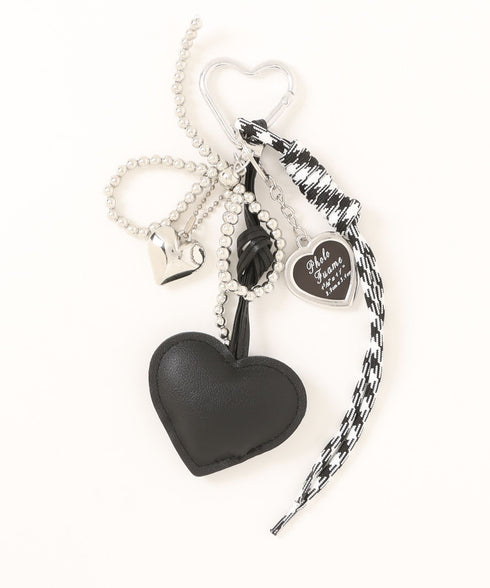 ハートモチーフ ビーズリボン マルチチャーム | WR6255068 | ブラック