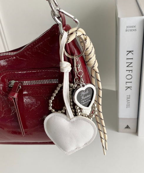 ハートモチーフ ビーズリボン マルチチャーム | WR6255068 | ホワイト