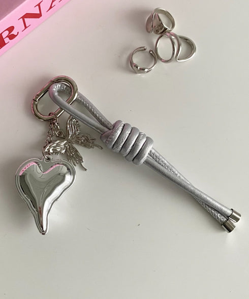 ハートモチーフチャーム セットキーホルダー | WR6255069 | シルバー
