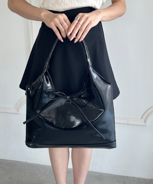 【A4収納可能】リボンデザイントートバッグ | WR1255071 | ブラック