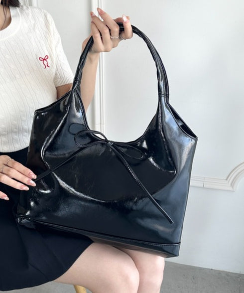 【A4収納可能】リボンデザイントートバッグ | WR1255071 | ブラック