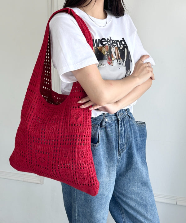 デザイン ニット トートバッグ | WR1255072 | レッド