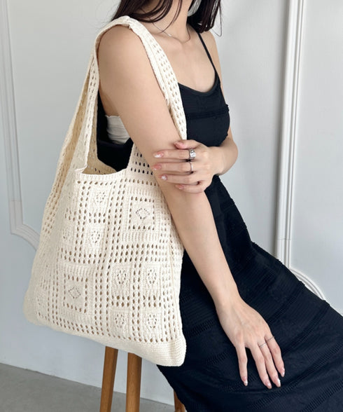 デザイン ニット トートバッグ | WR1255072 | アイボリー
