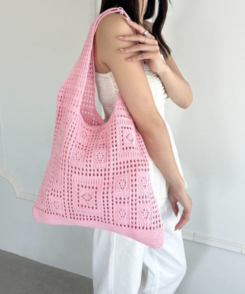 デザイン ニット トートバッグ | WR1255072 | ピンク