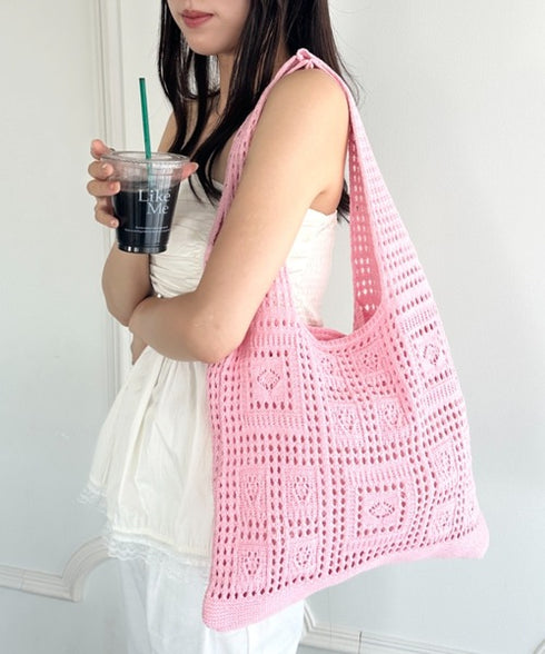 デザイン ニット トートバッグ | WR1255072 | ピンク