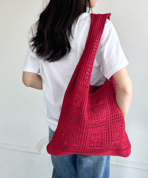 デザイン ニット トートバッグ | WR1255072 | レッド