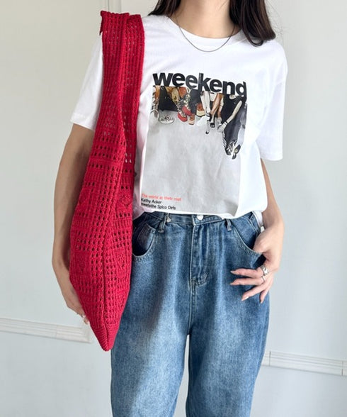 デザイン ニット トートバッグ | WR1255072 | レッド