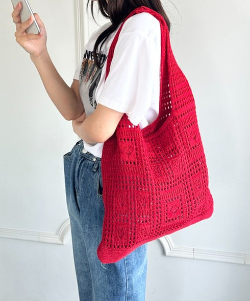 デザイン ニット トートバッグ | WR1255072 | レッド