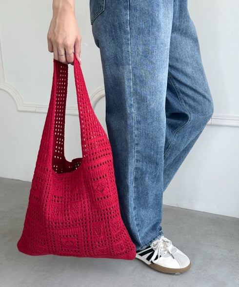デザイン ニット トートバッグ | WR1255072 | レッド