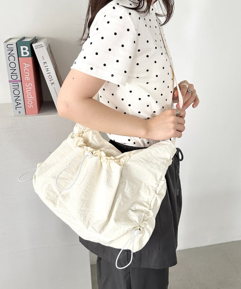 【A4サイズ対応】ポケット付きドロストショルダーバッグ | CL1255052 | アイボリー