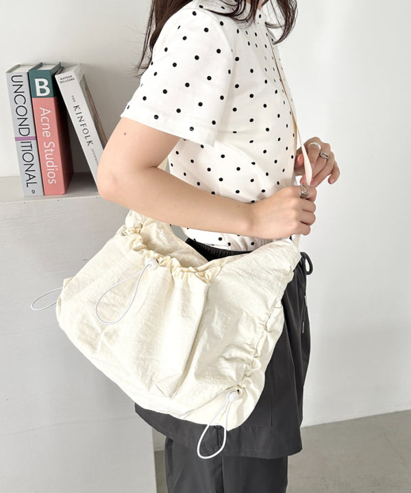 【A4サイズ対応】ポケット付きドロストショルダーバッグ | CL1255052 | アイボリー