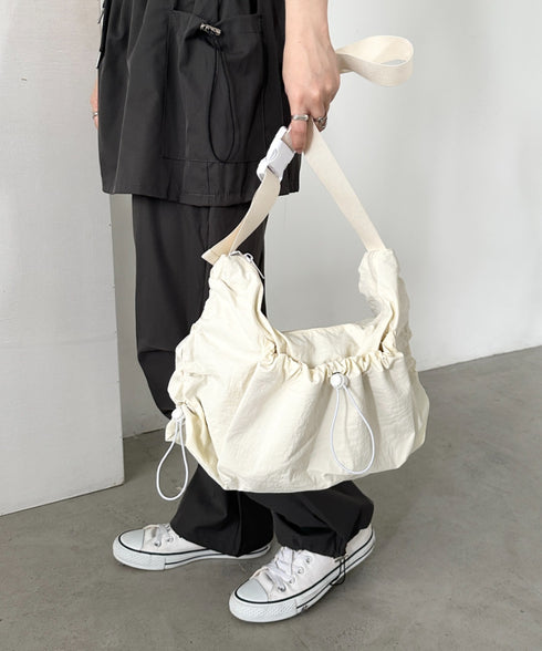 【A4サイズ対応】ポケット付きドロストショルダーバッグ | CL1255052 | アイボリー