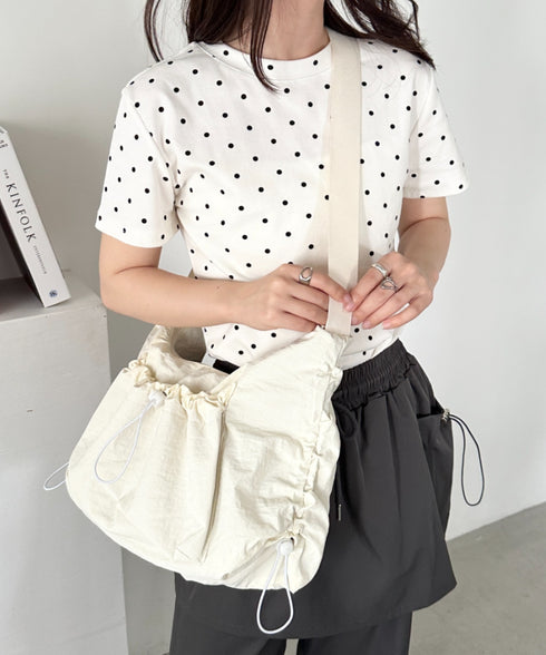 【A4サイズ対応】ポケット付きドロストショルダーバッグ | CL1255052 | アイボリー