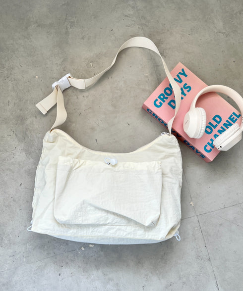 【A4サイズ対応】ポケット付きドロストショルダーバッグ | CL1255052 | アイボリー