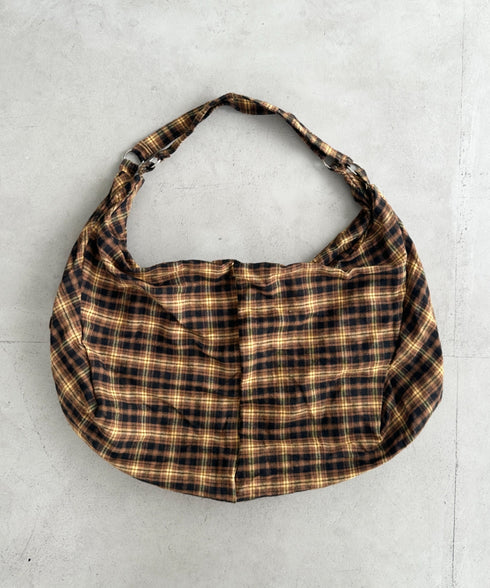 大容量チェックショルダーバッグ | BA1255048 | イエロー