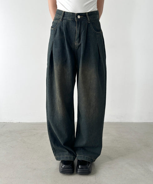 タックワイドカーブデニムパンツ | BA2255049 | ネイビー