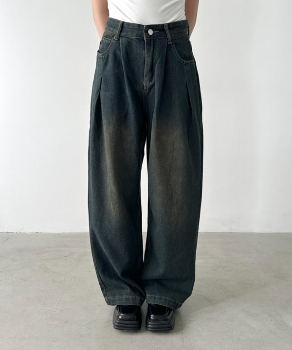 タックワイドカーブデニムパンツ | BA2255049 | ネイビー