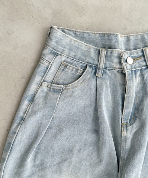 タックワイドカーブデニムパンツ | BA2255049 | ライトブルー