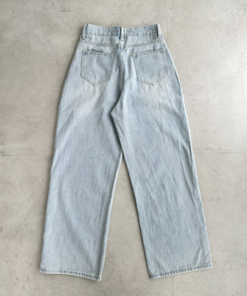 タックワイドカーブデニムパンツ | BA2255049 | ライトブルー