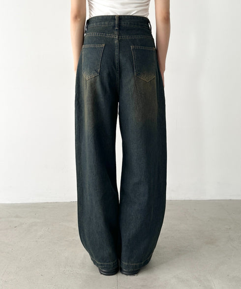 タックワイドカーブデニムパンツ | BA2255049 | ネイビー