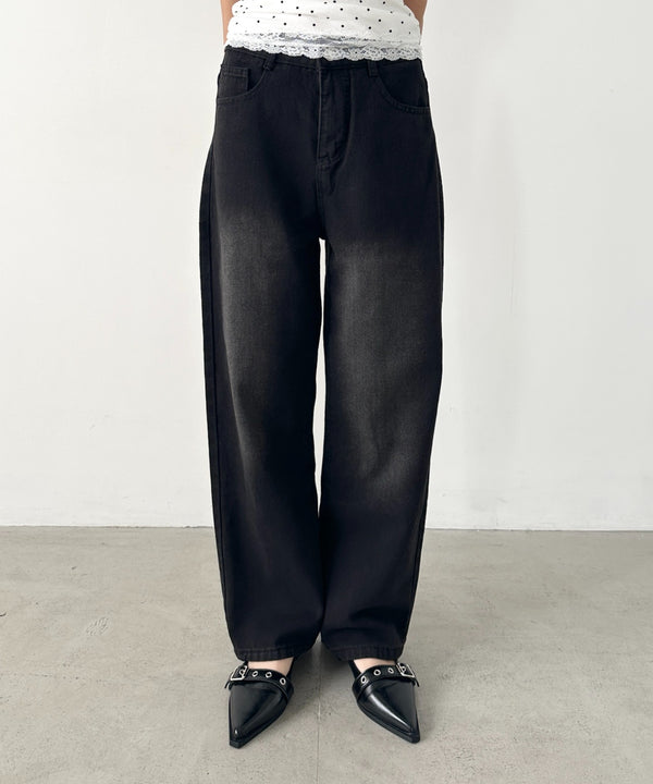 ルーズワイドデニムパンツ | BA2255051 | ブラック