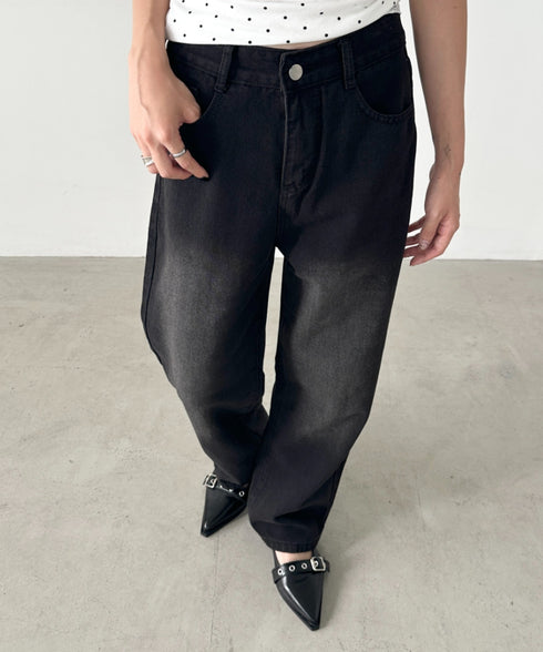 ルーズワイドデニムパンツ | BA2255051 | ブラック