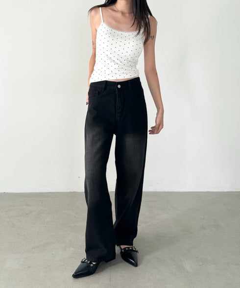 ルーズワイドデニムパンツ | BA2255051 | ブラック