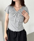フロントリボンギャザーメロウトップス | CL2252033 | グレー