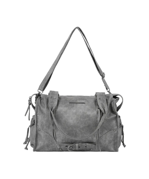 FANCY CLUB(ファンシークラブ)/大容量 2WAY ヴィンテージ ウォッシング ショルダー トートバッグ/BELTED WASHING LEATHER BAG | AT1252068 | グレー