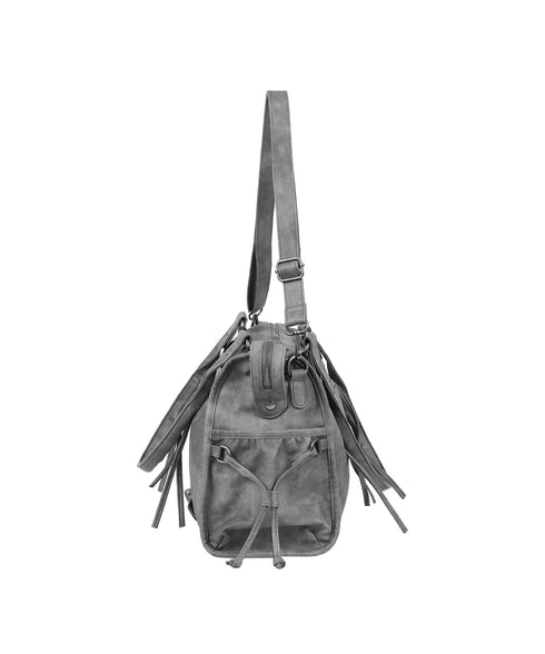 FANCY CLUB(ファンシークラブ)/大容量 2WAY ヴィンテージ ウォッシング ショルダー トートバッグ/BELTED WASHING LEATHER BAG | AT1252068 | グレー