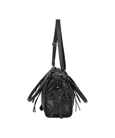 FANCY CLUB(ファンシークラブ)/大容量 2WAY ヴィンテージ ウォッシング ショルダー トートバッグ/BELTED WASHING LEATHER BAG | AT1252068 | ブラック