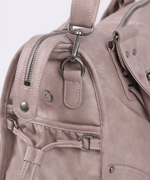 FANCY CLUB(ファンシークラブ)/大容量 2WAY ヴィンテージ ウォッシング ショルダー トートバッグ/BELTED WASHING LEATHER BAG | AT1252068 | ピンク