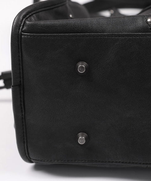 FANCY CLUB(ファンシークラブ)/大容量 2WAY ヴィンテージ ウォッシング ショルダー トートバッグ/BELTED WASHING LEATHER BAG | AT1252068 | ブラック