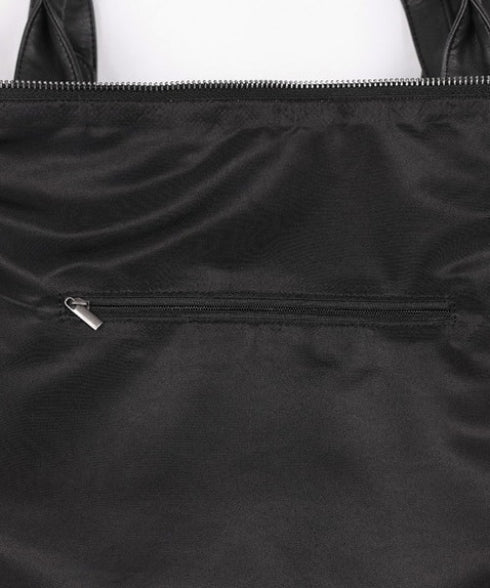 FANCY CLUB(ファンシークラブ)/大容量 2WAY ヴィンテージ ウォッシング ショルダー トートバッグ/BELTED WASHING LEATHER BAG | AT1252068 | ブラック