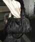 FANCY CLUB(ファンシークラブ)/大容量 2WAY ヴィンテージ ウォッシング ショルダー トートバッグ/BELTED WASHING LEATHER BAG | AT1252068 | ブラック