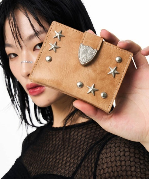 ILLIGO(イリゴ)/ミニ財布 ウェスタン アコーディオン カード ウォレット/WESTERN ACCORDION CARD WALLET | AT6252070 | ベージュ