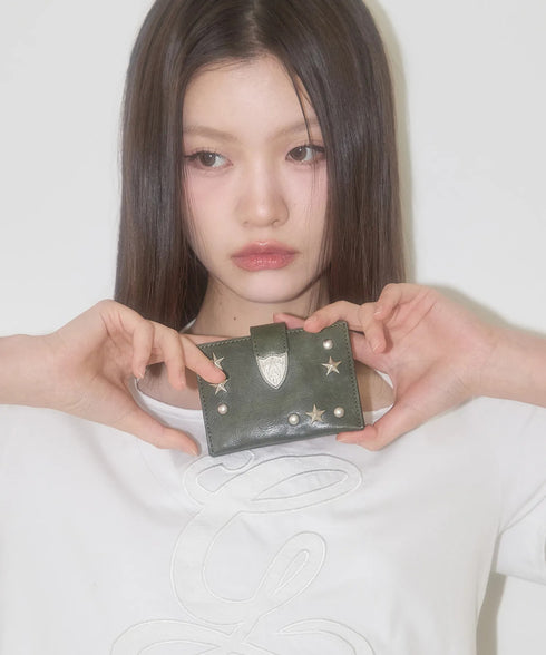 ILLIGO(イリゴ)/ミニ財布 ウェスタン アコーディオン カード ウォレット/WESTERN ACCORDION CARD WALLET | AT6252070 | カーキ