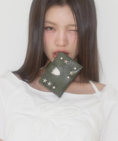 ILLIGO(イリゴ)/ミニ財布 ウェスタン アコーディオン カード ウォレット/WESTERN ACCORDION CARD WALLET | AT6252070 | カーキ