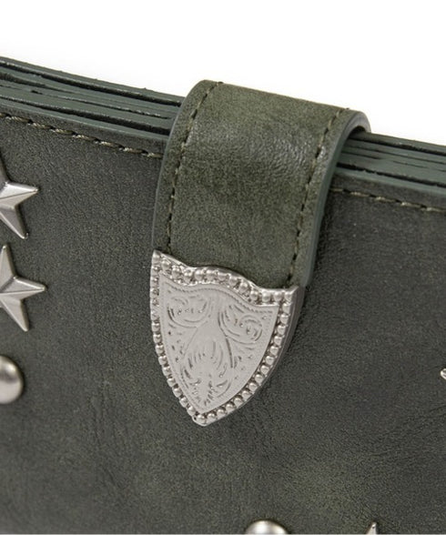 ILLIGO(イリゴ)/ミニ財布 ウェスタン アコーディオン カード ウォレット/WESTERN ACCORDION CARD WALLET | AT6252070 | カーキ