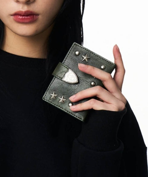 ILLIGO(イリゴ)/ミニ財布 ウェスタン アコーディオン カード ウォレット/WESTERN ACCORDION CARD WALLET | AT6252070 | カーキ